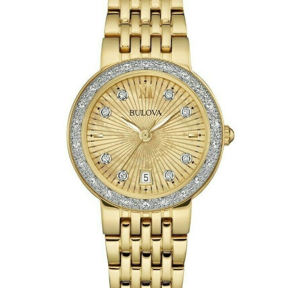 Sale Bulova Mother Of Pearl Diamond Watch